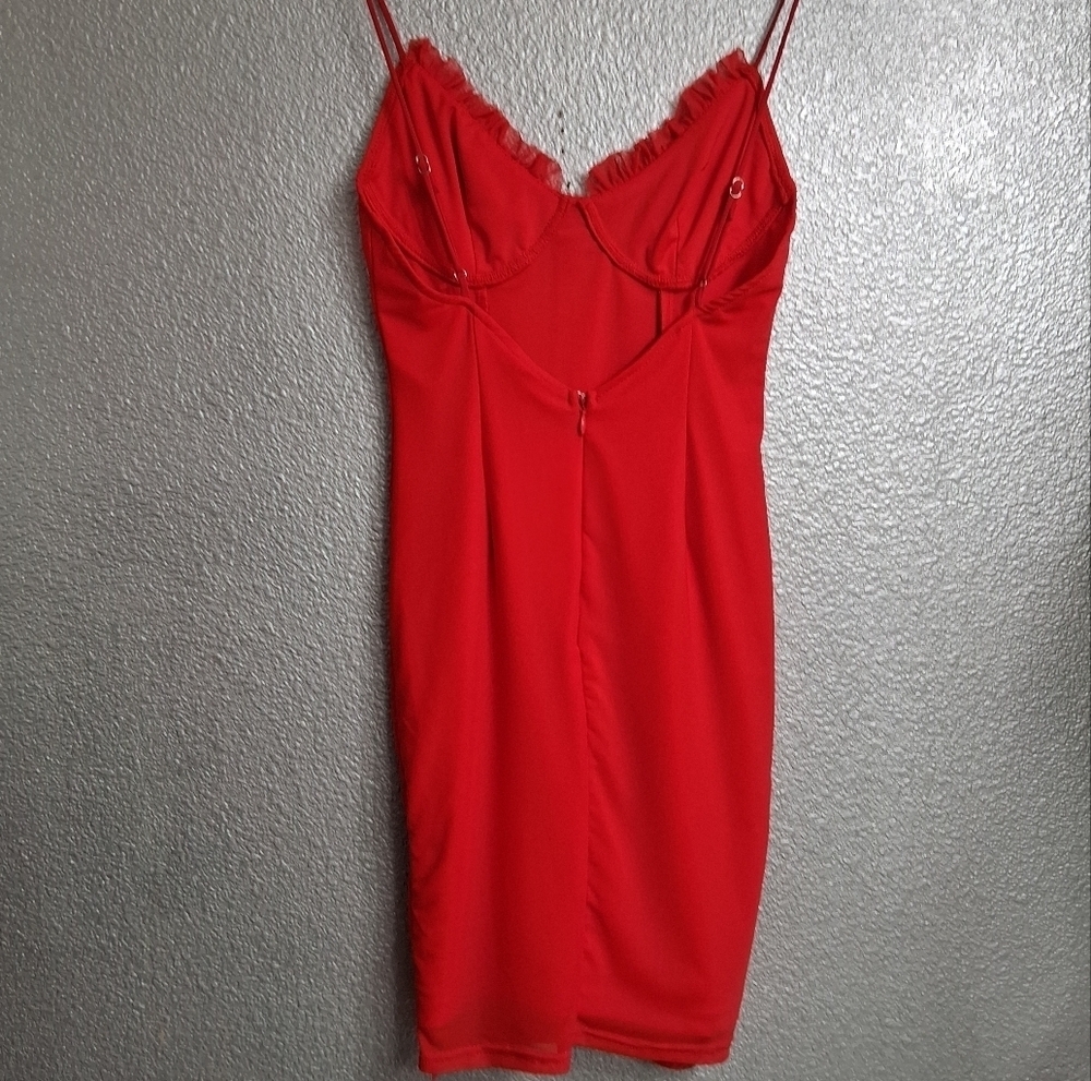 Angel Biba Boutique Cherry Red Princess Cut Mini Dress    Size S
